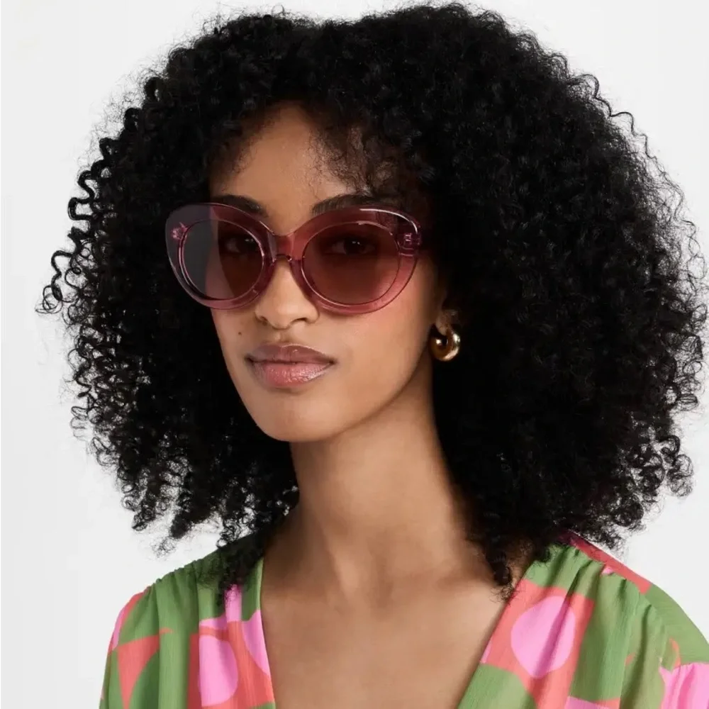 Linda Farrow Pink Oversized Round Sunglasses